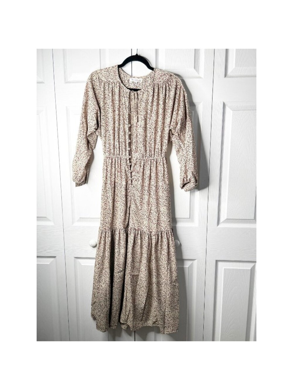 Sweet Baby Jamie Ditsy Cream Floral Print Midi Dress Women's Size X-Small XS